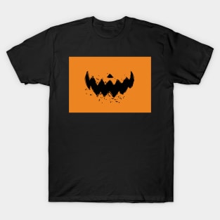 Orange Jack O' Lantern, Pumpkin Mouth Mask, Face Covering T-Shirt